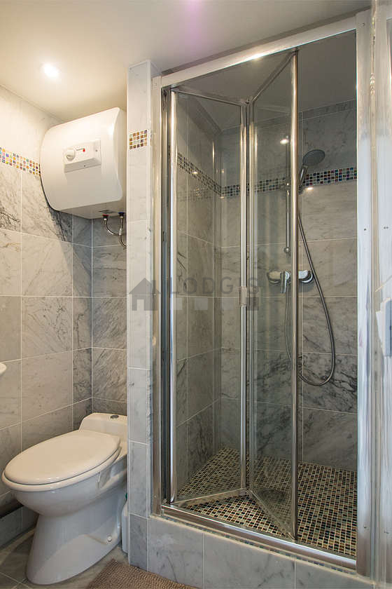 Beautiful bathroom with marble floor