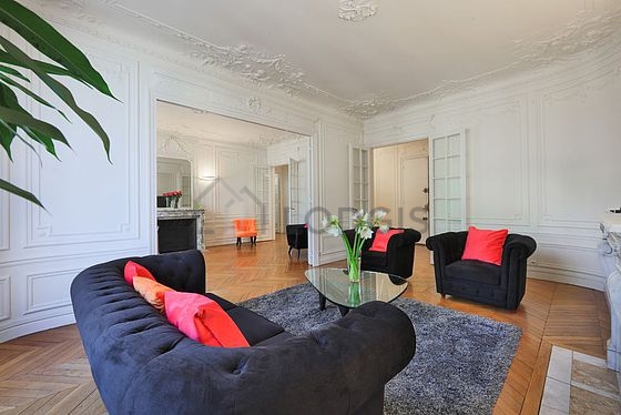 Living room with wooden floor