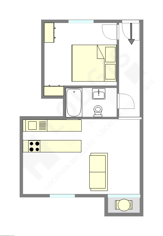 Квартира Париж 5° - Интерактивный план