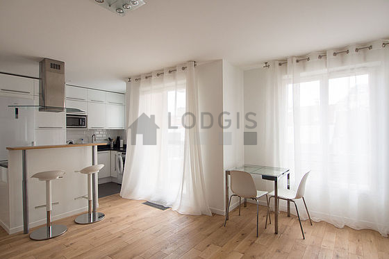 Living room with wooden floor