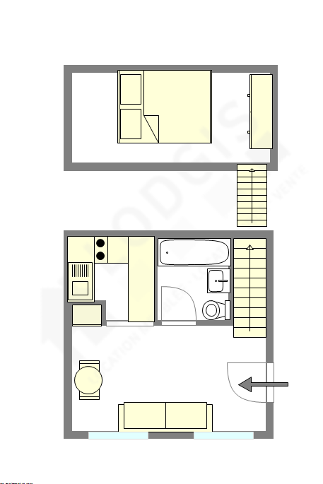 Квартира Париж 3° - Интерактивный план