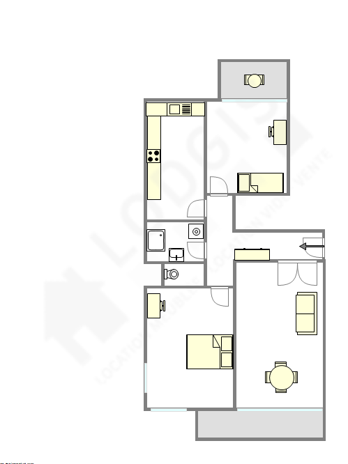 Apartamento Paris 15° - Plano interativo