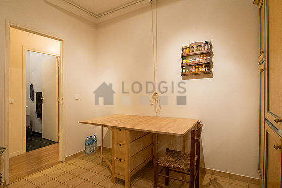 Kitchen with double-glazed windows facing the courtyard