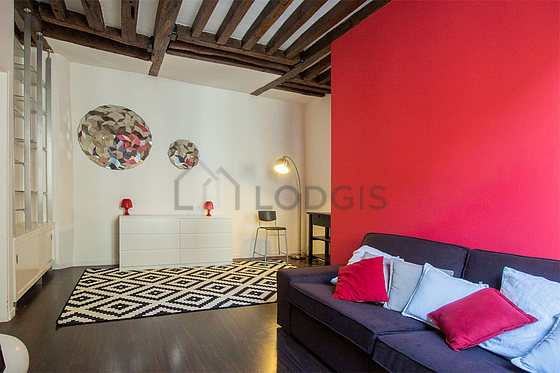 Living room with double-glazed windows facing the courtyard