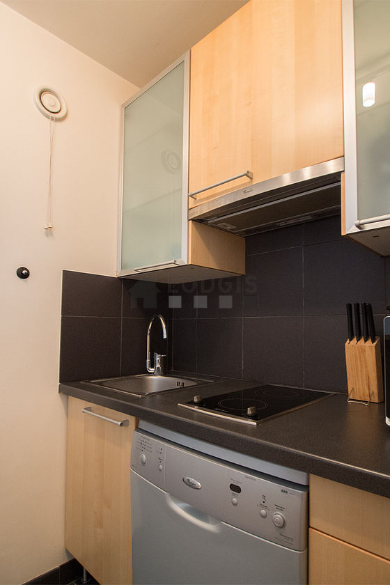 Kitchen equipped with crockery