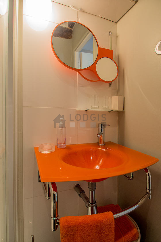 Salle de bain équipée de douche séparée