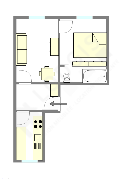 Wohnung Levallois-Perret - Interaktiven Plan