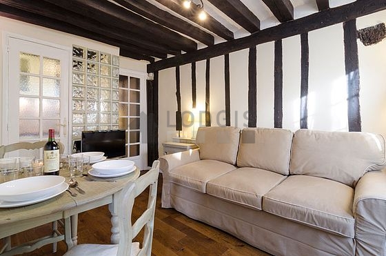 Living room with wooden floor