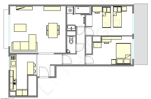 Appartement Paris 11° - Plan interactif