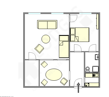 Квартира Париж 18° - Интерактивный план