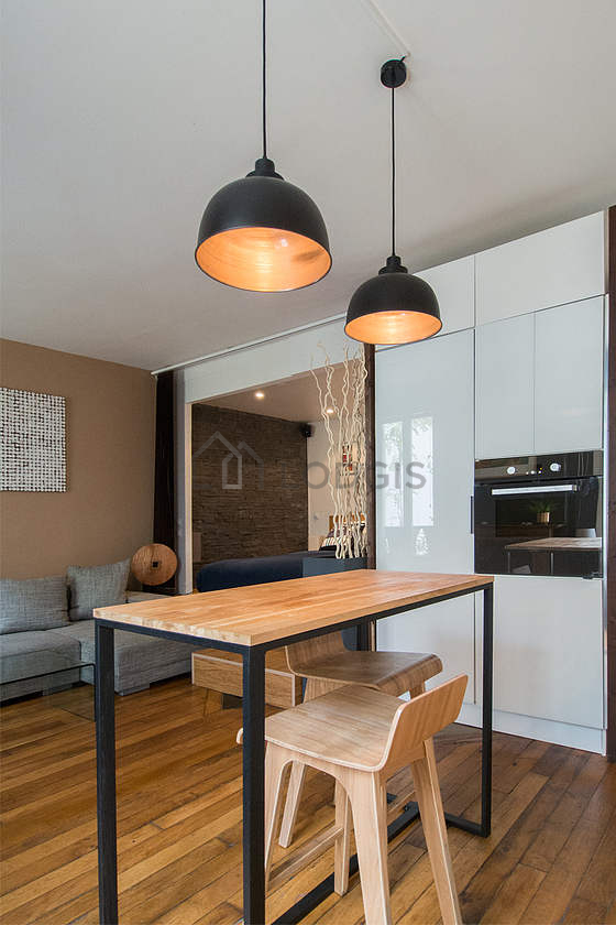 Kitchen equipped with crockery