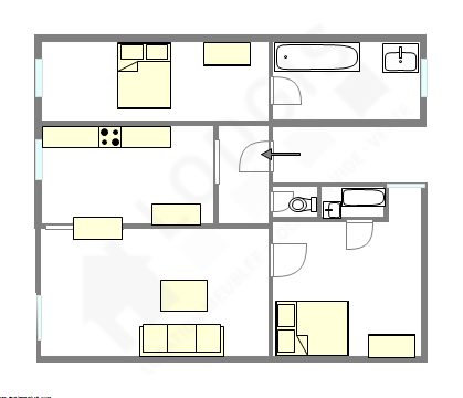 Квартира Clichy - Интерактивный план