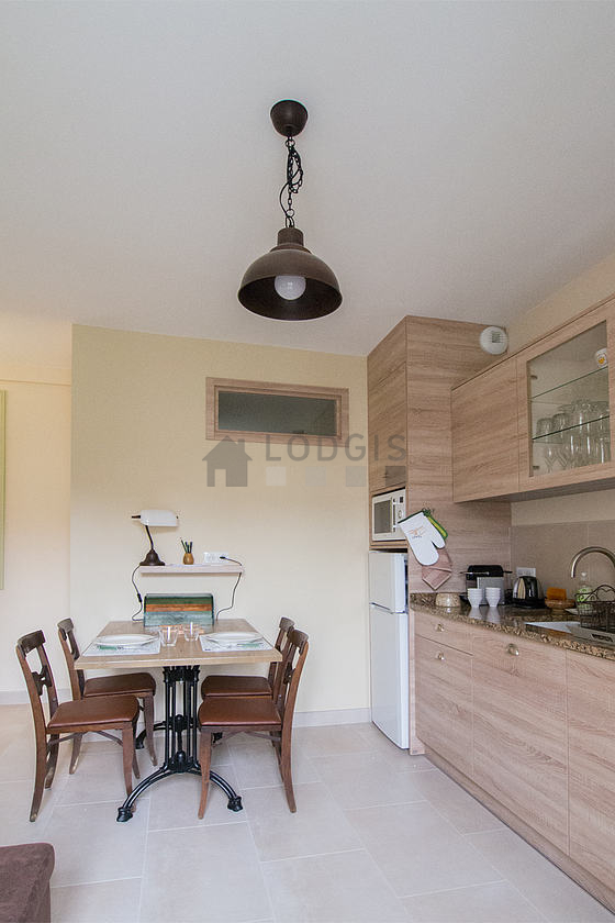 Kitchen equipped with crockery