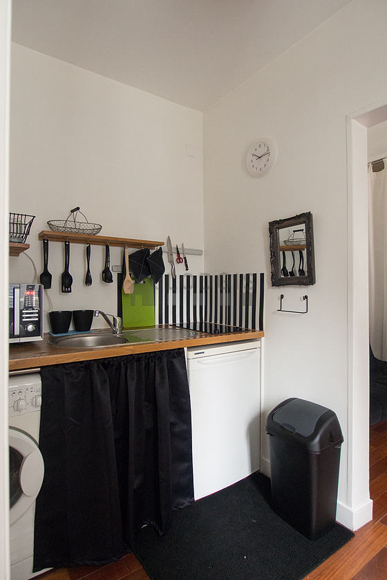 Kitchen equipped with crockery