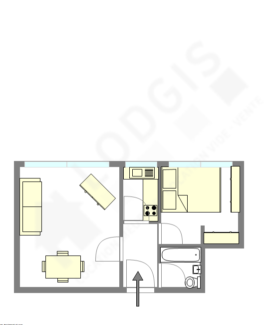 Apartamento Paris 20° - Plano interativo
