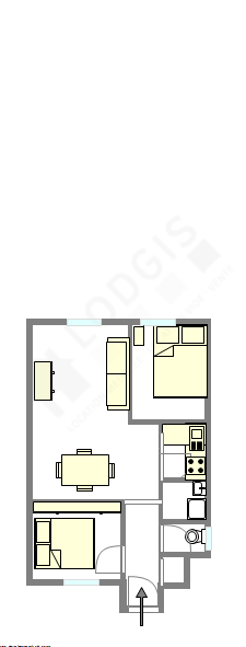 Квартира Париж 3° - Интерактивный план
