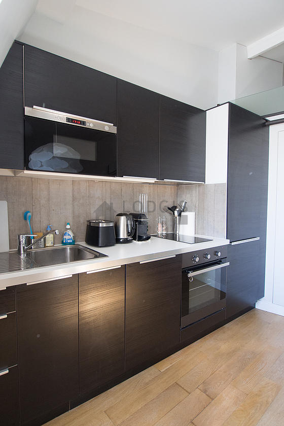 Kitchen where you can have dinner for 6 person(s) equipped with dishwasher, hob, refrigerator, extractor hood