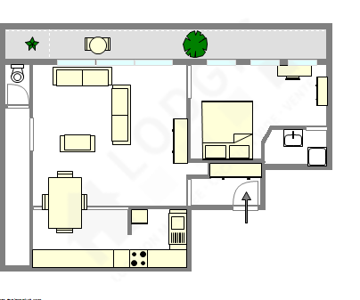 Appartement Paris 17° - Plan interactif