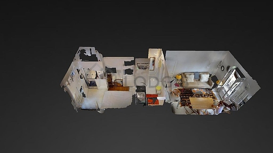 Quiet living room furnished with tv, closet, 1 chair(s)