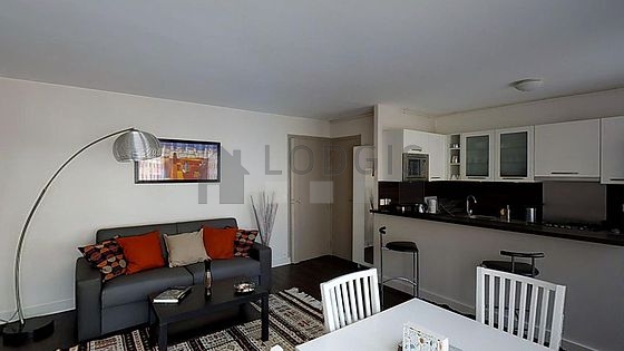 Living room with wooden floor