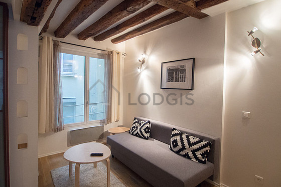 Very quiet living room furnished with 1 sofabed(s) of 140cm, coffee table, wardrobe, cupboard