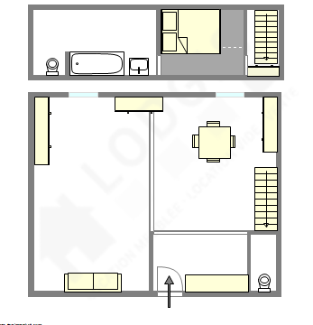 Квартира Париж 2° - Интерактивный план