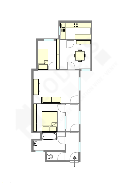 Квартира Париж 9° - Интерактивный план