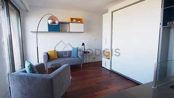 Living room with wooden floor