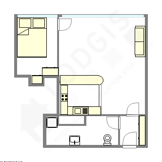 Apartment Paris 15° - Interactive plan