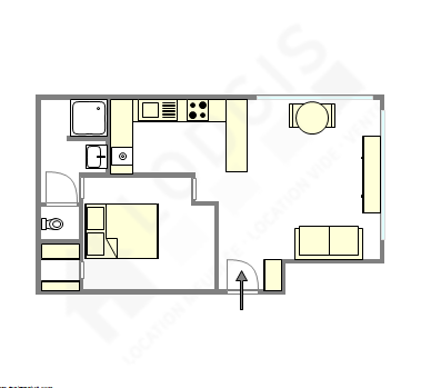 Appartement Paris 11° - Plan interactif