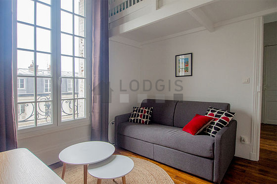 Very quiet living room furnished with 1 sofabed(s) of 140cm, tv, 1 armchair(s), 3 chair(s)