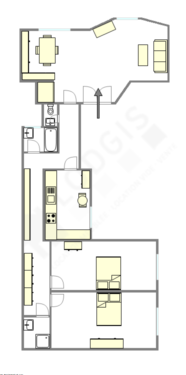 Appartement Paris 15° - Plan interactif