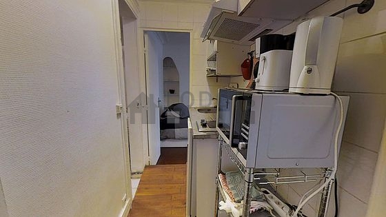 Kitchen equipped with hob, refrigerator, freezer, extractor hood