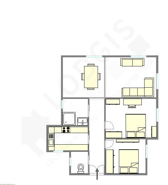Appartement Paris 14° - Plan interactif