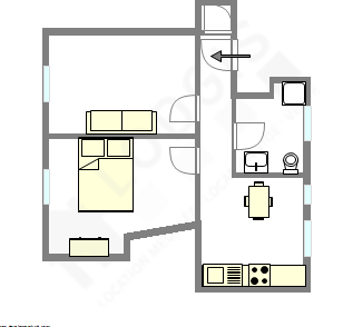 Квартира Париж 18° - Интерактивный план