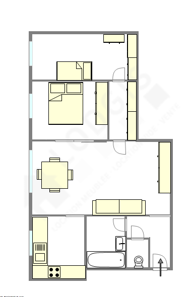 Appartement Paris 15° - Plan interactif