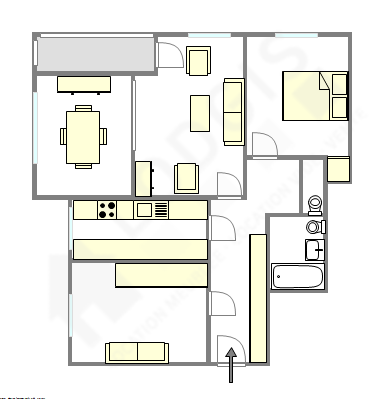 Квартира Париж 15° - Интерактивный план