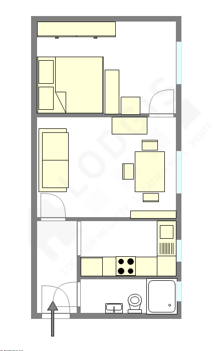 Квартира Париж 19° - Интерактивный план
