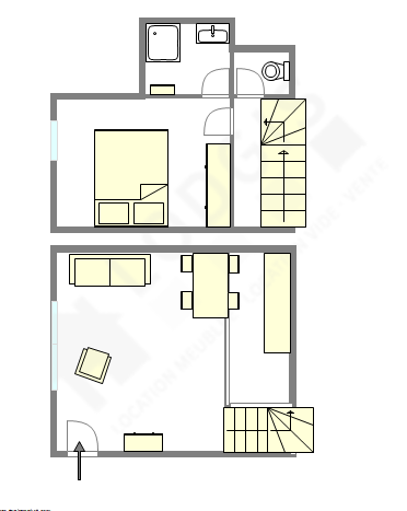 公寓 巴黎5区 - 平面图