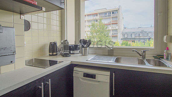 Kitchen equipped with crockery