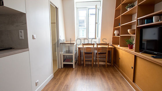 Very quiet living room furnished with 1 sofabed(s) of 140cm, tv, closet, 2 chair(s)