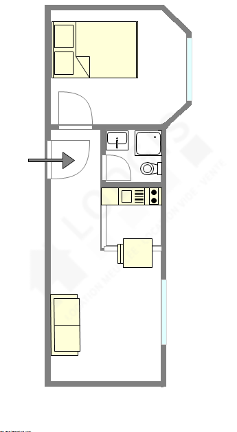 公寓 巴黎20区 - 平面图
