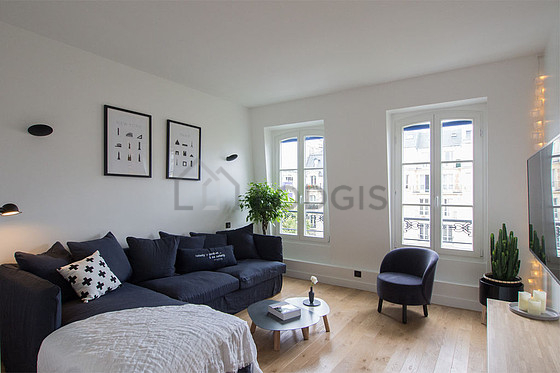 Living room with wooden floor