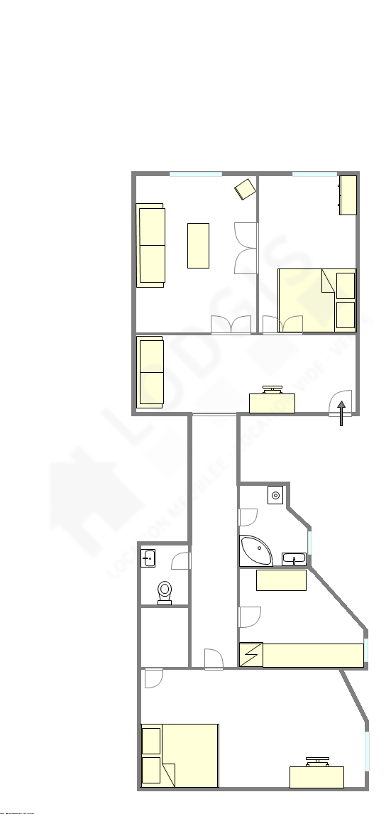公寓 巴黎16区 - 平面图