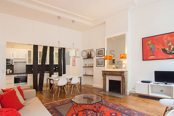 Living room with wooden floor