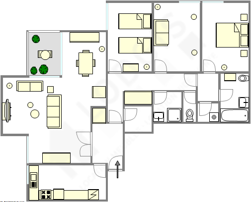 Appartement Paris 15° - Plan interactif