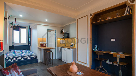 Living room with linoleum floor