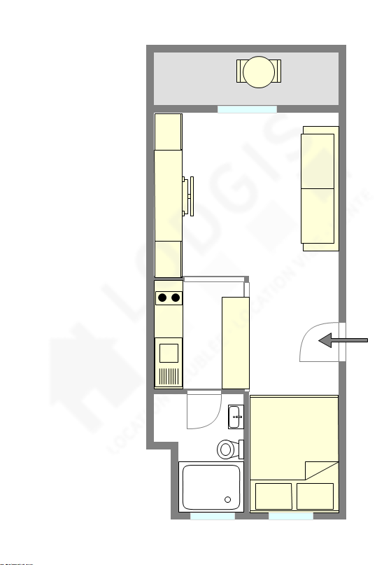 Квартира Париж 19° - Интерактивный план