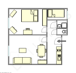 Квартира Париж 15° - Интерактивный план