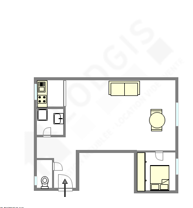 Appartement Paris 18° - Plan interactif